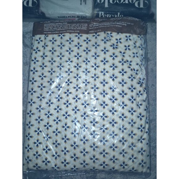 Montgomery Ward Percale Twin Flat Sheets & Room Concepts Fitted Sheet Set 50% Co - Picture 3 of 10